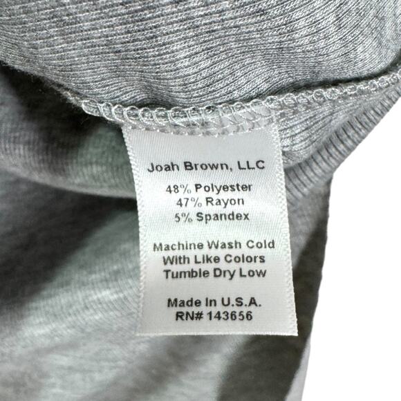 Joah Brown Ribbed Long Sleeve Tunic Top One Size New Heather Gray Soft Hi Low - Picture 8 of 8